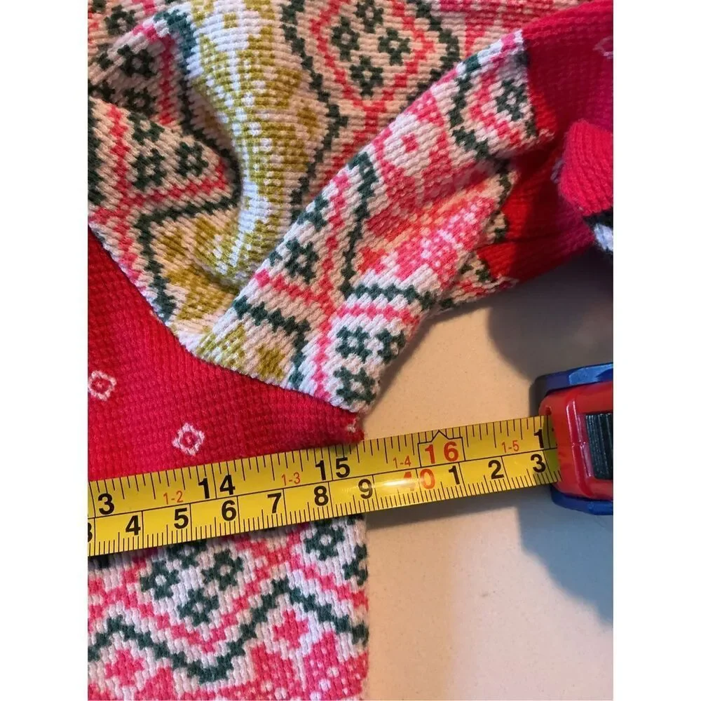 Victoria’s Secret Fair Isle Sherpa Hooded Waffle Weave PJ Pajamas Sz M
